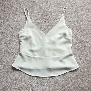Zara White Peplum Crop Top Size S